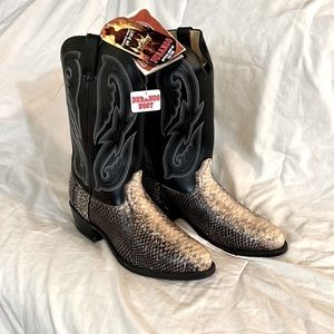Durango mens leather & snake skin boots (new) black, brown, tan & blue - cool 🤠